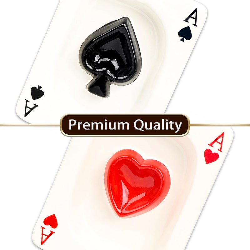 Besuper Ash Tray, Cool Poker Ashtray for Cigarettes Smokers, Fantasy Tabletop Home Decor for Indoor Home Outside Patio Use, Ideal Christmas, Valentine, Father's Day, Mother's Day Gift (Ace of Red Heart) - Image 5